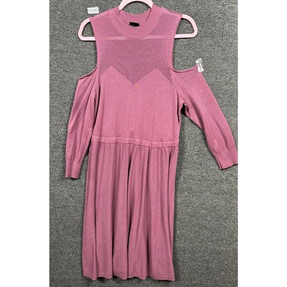 Torrid Plus Sweater Dress Cold Shoulder Mock Neck Knit Size 2X Burgundy - Picture 1 of 6